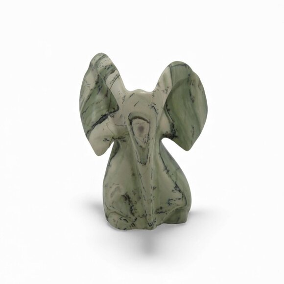 Hand Carve Butter Jade Stone Elephant Sculpture from South Africa 4.7" - Picture 1 of 10